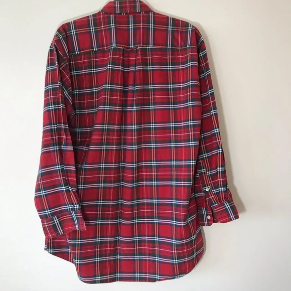 Nautica Men’s Size Large Red Green Plaid Button-down Shirt Holiday Vibes Festive - Picture 2 of 7